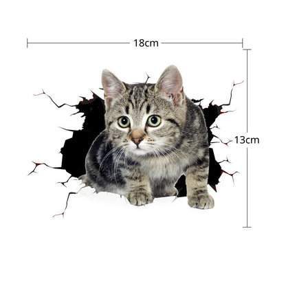 3D Simulation of Cute Cats Peeking Peering Car Sticker Creative Funny Vinyl Decal Sticker Waterproof Car Decoration Accessories