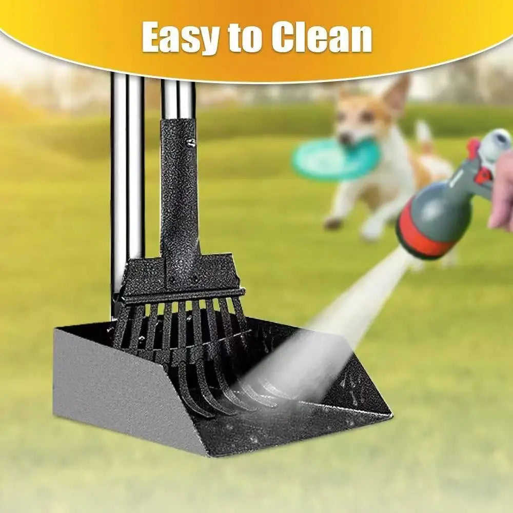 Adjustable Multifunction Pet Pooper Scooper Premium Stainless Steel Pet Tools - Long Handle, Rustproof & Durable
