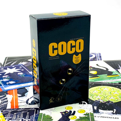 New Black Cat Tarot Deck 78PCS Cat-Themed Tarot Cards Meditation Divination Edition Deck Borad Game Party Games For Cat Lovers