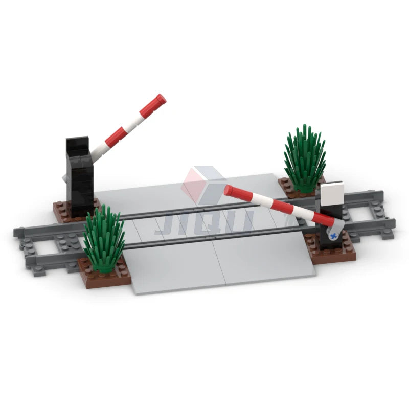 City Traffic Lamp Signpost Railway Barrier Building Blocks MOC Street View Accessories Bricks Speed Limit Indicator Warning Toys