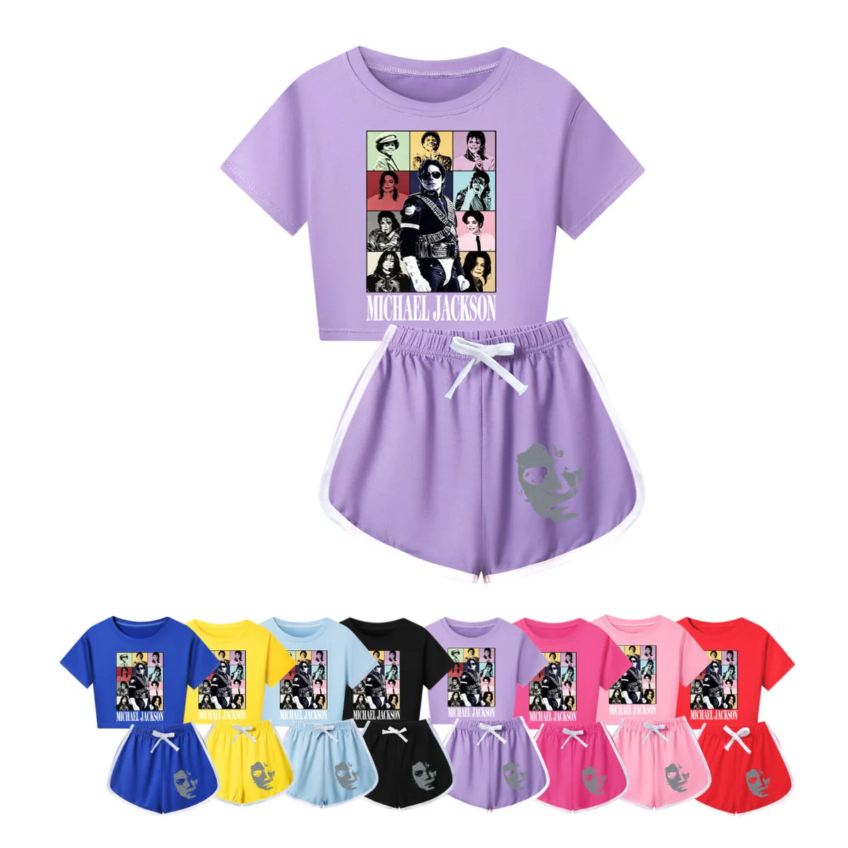 International celebrity children's short sleeved shorts and long sleeved Boy Girl Michael Jackson pajamas set
