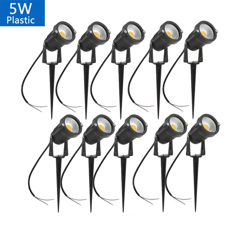 5W 10W 15W Outdoor Waterprof IP65 220V110V12V24V Spike Garden Path Green Spotlights Landscape Garden Warm White LED Lawn Lamp