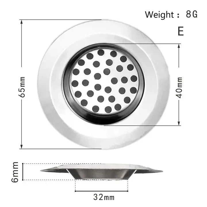 Kitchen Sink Filter Stainless Steel Mesh Sink Strainer Filter Sewer Mesh Strainers Bathroom Sink Strainer Drain Hole Filter Trap