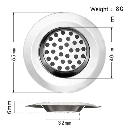 Kitchen Sink Filter Stainless Steel Mesh Sink Strainer Filter Sewer Mesh Strainers Bathroom Sink Strainer Drain Hole Filter Trap
