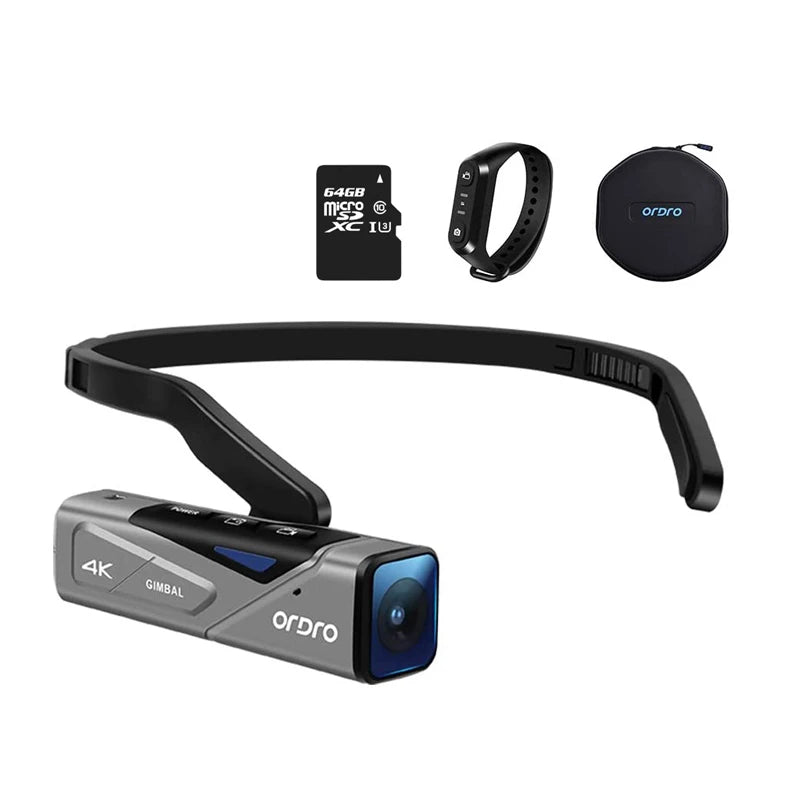 ORDRO EP7 Body Camera Head Wearable Vlog Digital Camcorder 4K 60FPS Photopraphes Filming