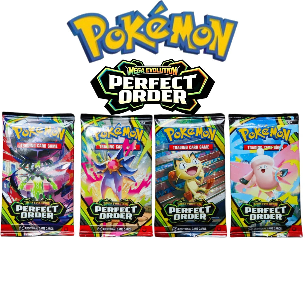 100PCS Pokémon TCG: Mega Evolution-Pitch Black Booster Display Box Prismatic 151 Evolutions English Battle Cards Game Cards