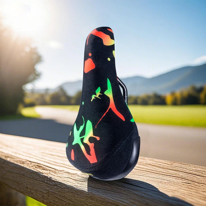 Funsea Bicycle Saddle Stunt Wheelie Bike Seat Silicon Printing Rasta Cycling Flannelette With Super Strong 8mm Steel Rail Rasta