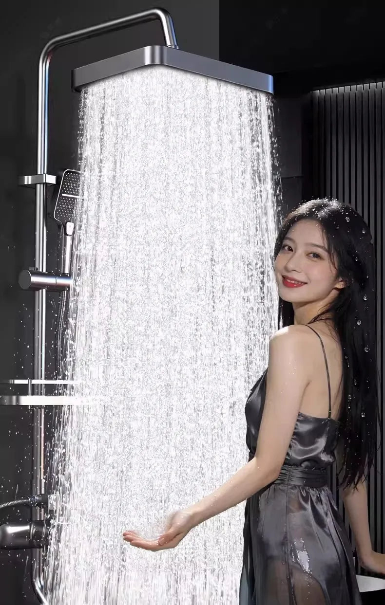 New 30CM Large Panel High Pressure Rainfall Shower Head Ceiling Mounted Self-cleaning Descaling Showerhead Bathroom Top Sprayer