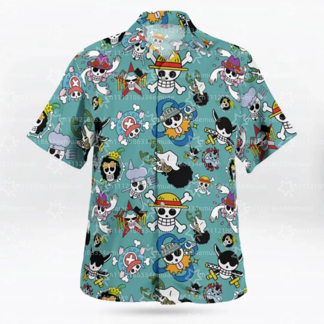 2026 Summer One Piece Strawhats Jolly Roger Hawaiian Shirts Summer Dry Quickly Men's T-Shirt Children's Clothing Tee Y2k Woman