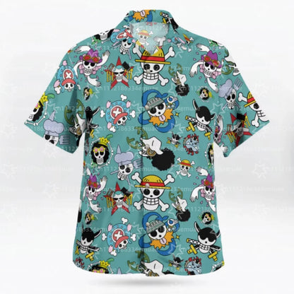 2026 Doflamingo Pattern One Piece Button Up Hawaiian Shirt Sports Dry Quickly Men's Shirt Children's Clothing Tee Top Y2k Woman