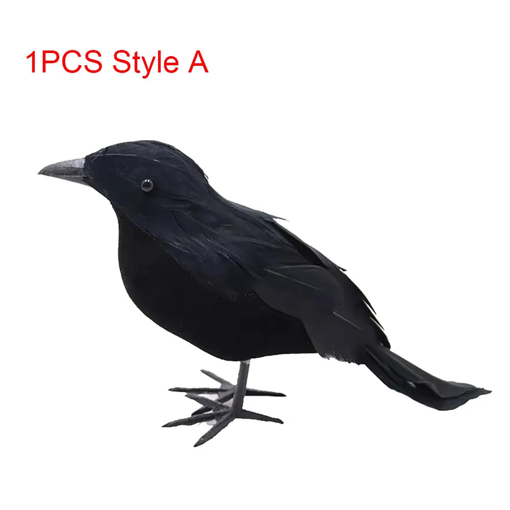 Halloween Decorations Black Crow,Simulation Fake Raven Bird Props,Halloween Haunted House Garden Outdoor Yard Decorations