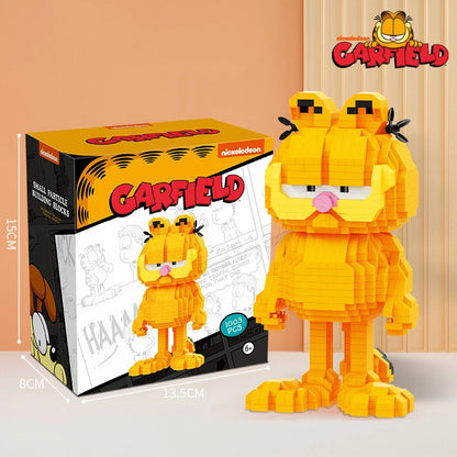 Out of print BALODY Garfield Mini Blocks SpongeBob Smurfs Figures Collection Building Toy DIY Bricks for Kids Present Toy Gift