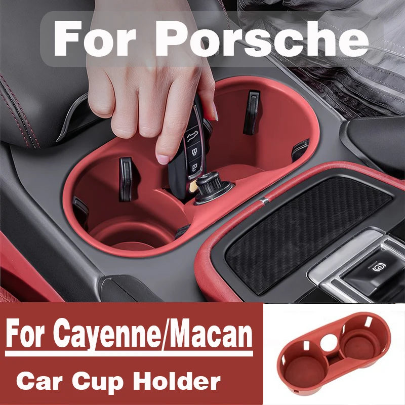 For Porsche Cayenne Macan Center Console Bottle Holder Insert Anti Slip Drink Organizer Auto Accessories Silicone Car Cup Holder