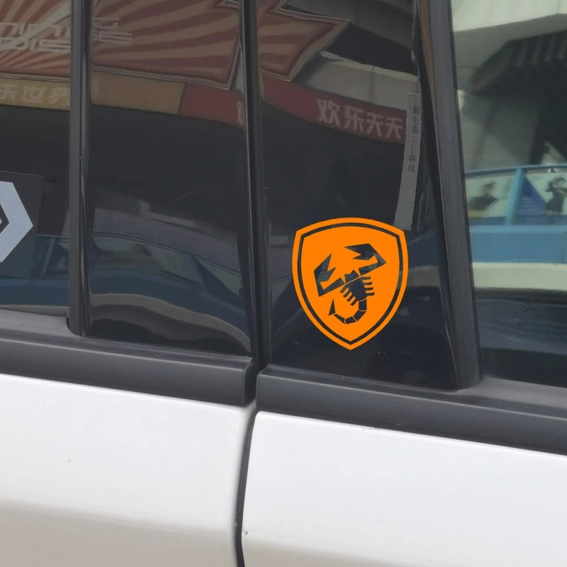 2Pcs Car Center Pillar Decorative Sticker For Fiat 500 500E 500X 500L Abarth 695 Panda Reflective Auto Sport Decor Decal Tuning