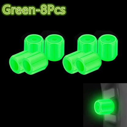 Luminous Tires Valve Caps Car Styling Universal Fluorescent Tire Valves Cap Car Motorcycle Bike Wheel Plug Tyre Hub Cover Decor