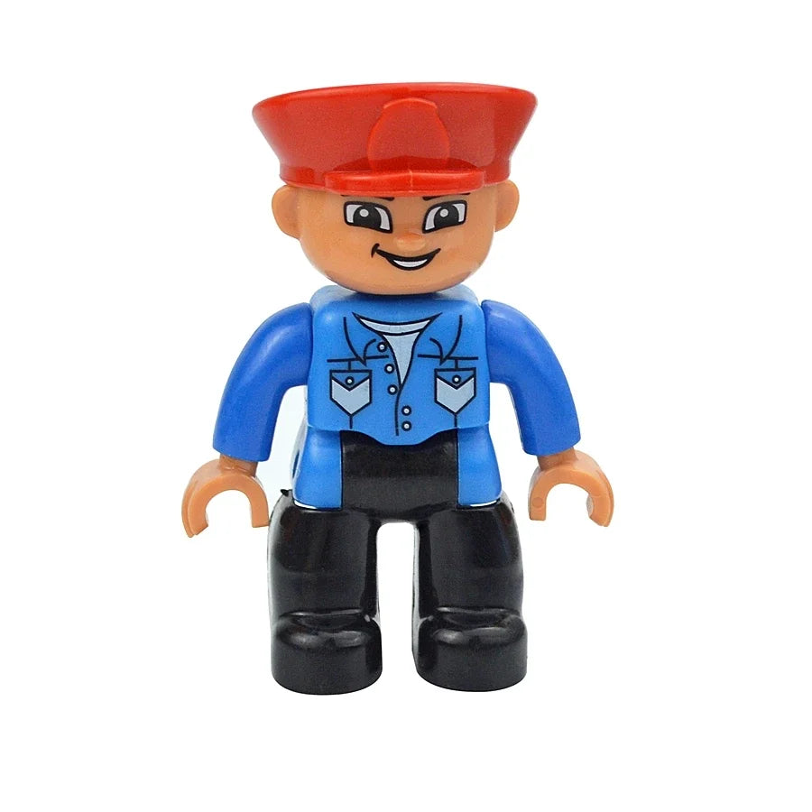 Figures Dolls Big Size Building Blocks Family Action Workers Doctor Police Farmer Compatible Large Bricks Duploes Kid Toys