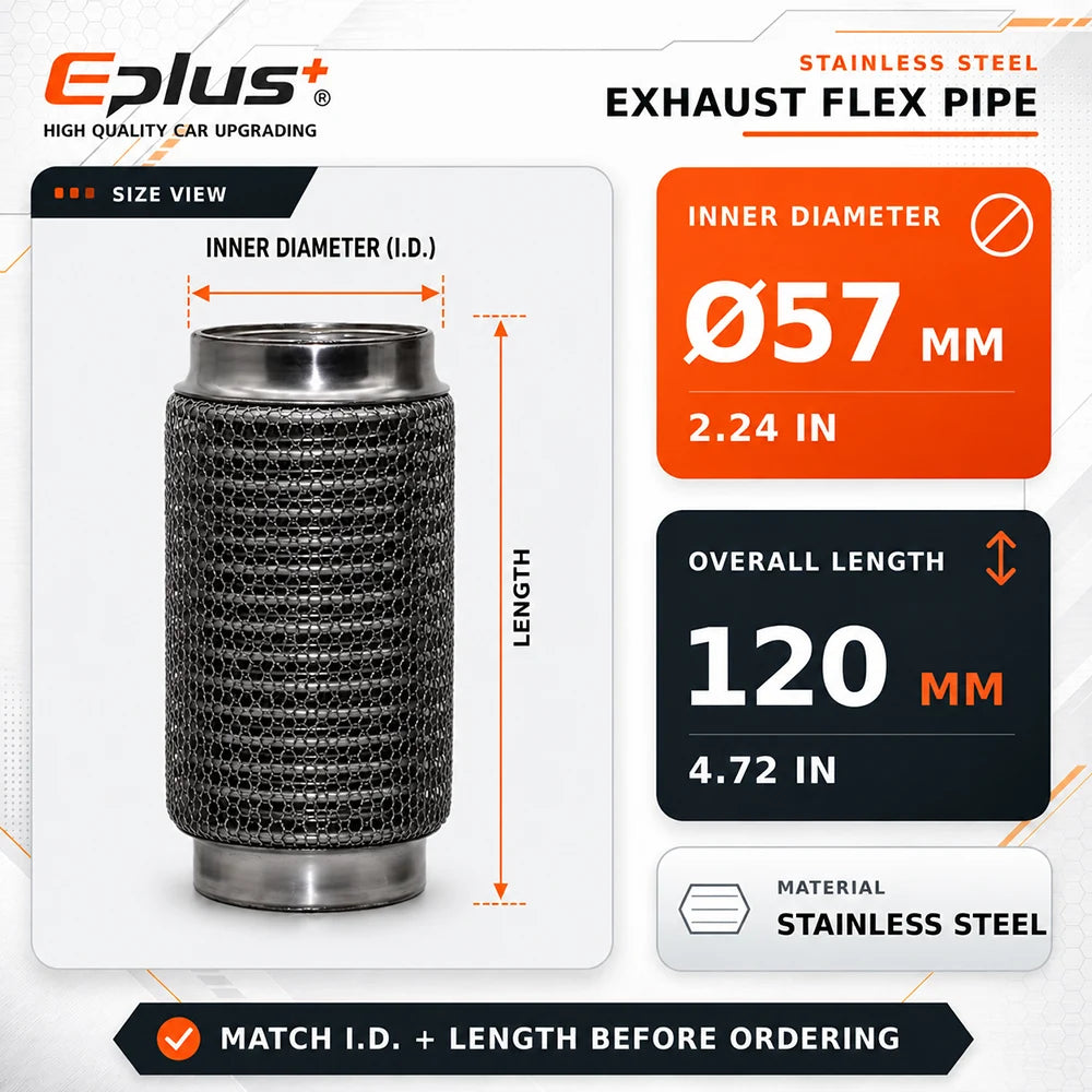 Universal Automotive Chain Link Mesh Exhaust Hose Stainless Steel Braided Flexible Bellows for Car Exhaust System Replacement