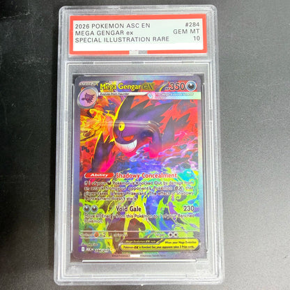 PTCG Rating Card 2026 ASC EN MEGA GENGAR ex 284/217 Collection Card Copy DIY 10Points Rating Card Anime Game Gift Toy