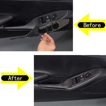 For 2016-2025 Mazda MX-5 ND ND5RC Door Window Switch Panel Soft Carbon Fiber Cover 2Pcs Left & Right Interior Sticker
