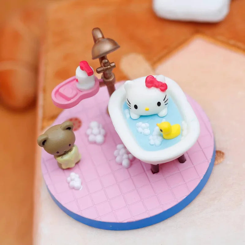New Stock Kt Cat Worker Figurines Miniature Scenes Blind Boxes Toys Desktop Ornaments Surprise Gifts For Girls' Birthdays