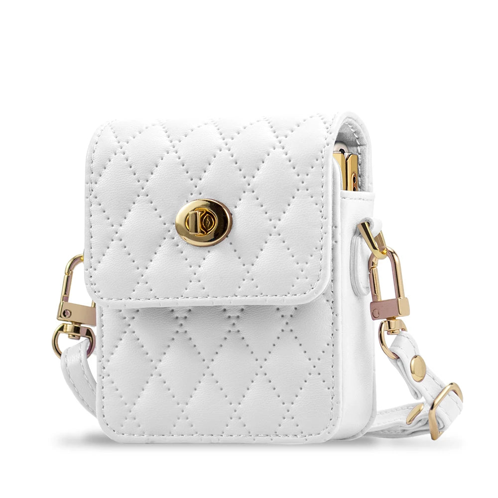 Women&Girls Fashion PU Leather Mini Phone Bag With Adjustable Crossbody Lanyard Strap For Galaxy Z Flip 7/6/5/4/3 Phone Case