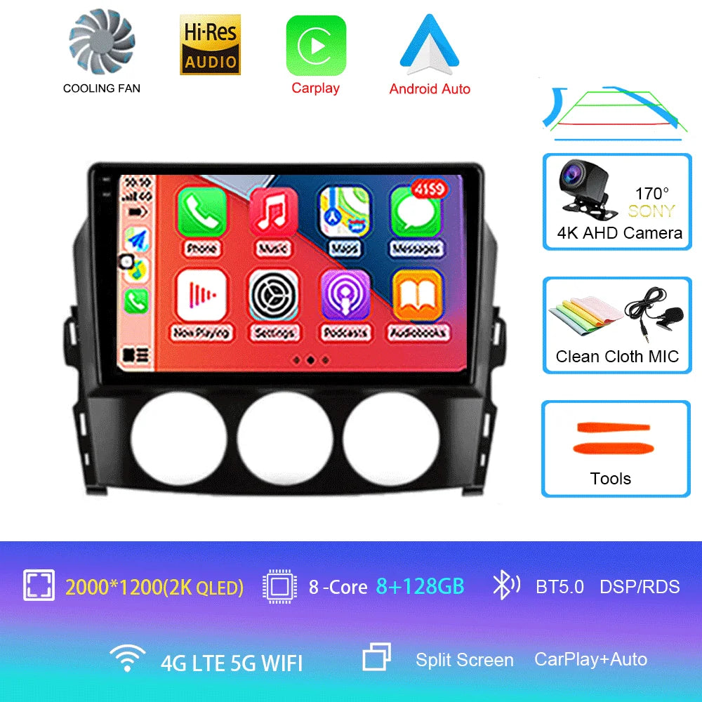 Android 16 Auto Car Radio Video Multimedia Player For Mazda Mx5 2005 - 2012 Navigation GPS Autoradio Head Unit Monitor Carplay