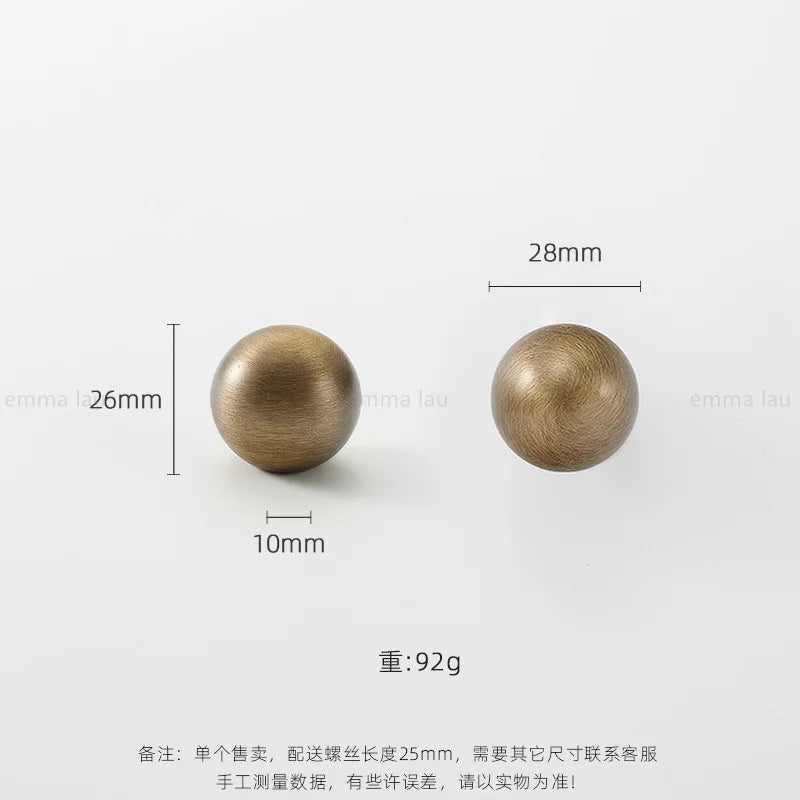 Light Luxury Brass Furniture Handles Retro Long Strip Cabinet Handles Round Door Drawer Knobs Kitchen Wardrobe Cupboard Pulls