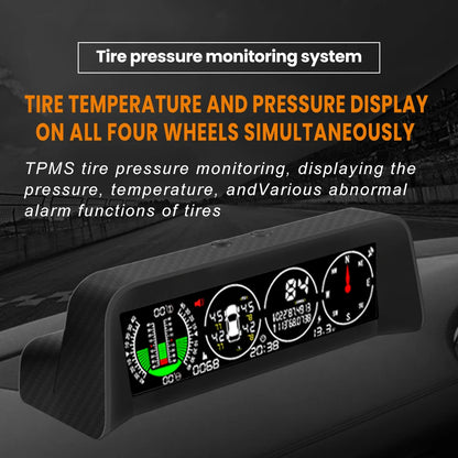 X91-WZ GPS TPMS Tire Monitor Inclinometer Gague Top View Angle Inclinometer Digital Car Compass Overspeed Alarm Car Speedometer