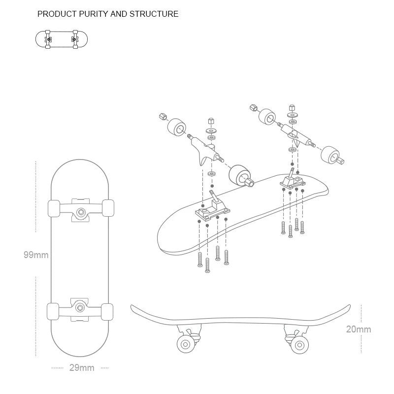 New Professional Finger Skateboarding Fingerboard Hobbies Novelty Stress Sensing Toys Puzzle Toys Mini Toys Gifts