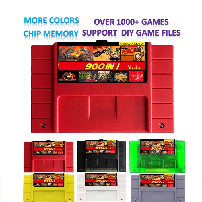SUMMER FLASH SNES 900 in 1 Pro Game Cartrige for SNES NTSC Edition 16 Bit Video Game Console Cartridge