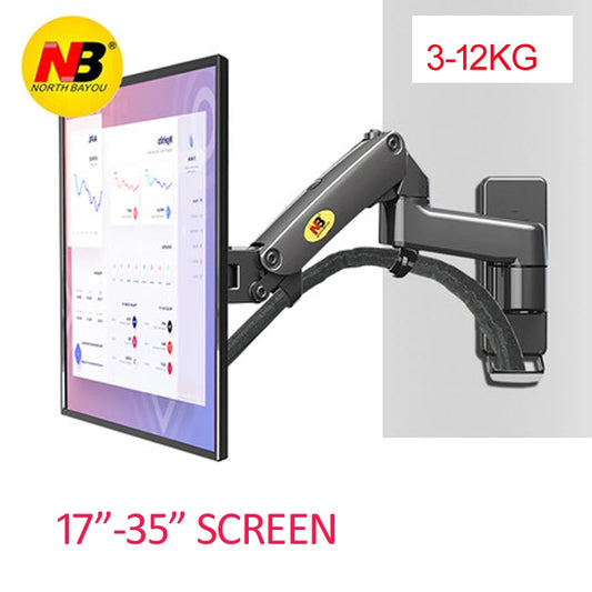 NB F150 Aluminum Gas Spring 3-12kg 100x100 75x75 17'-35' TV Monitor Wall Mount Screen Air Press Wall Bracket Holder Tilt Swivel