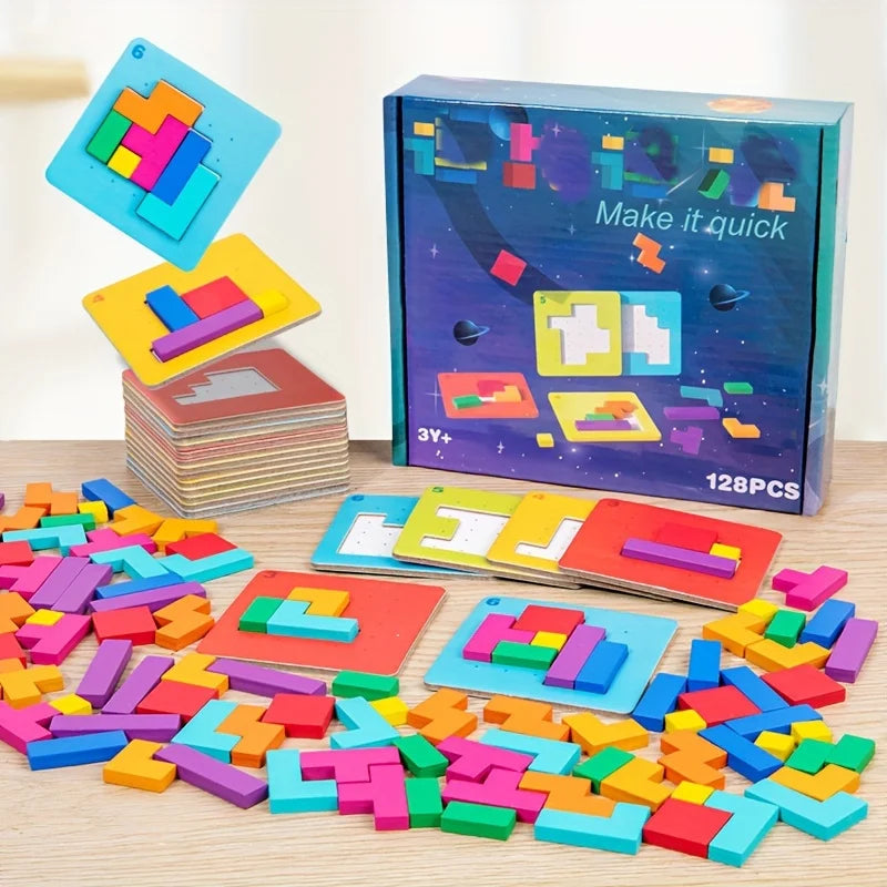 1 Set Colorful Puzzle Game Brain Teaser Toy for Kids Block Puzzle for Mind Exercise Children Toy Gift Challenge for Two Players