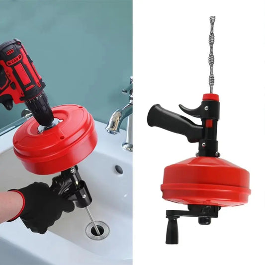 Professional Drain Snake Auger Flexible Plumbing 5-10m Length Drain Clog Remover Quickly Manual/Electric Pipe Dredging Machine
