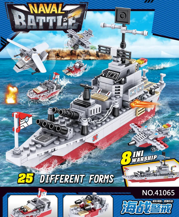 2026 New Aircraft Carrier DF Missile Launcher Army Boat Plane Model Warships Military Tank Building Blocks for Boys Bricks Toys