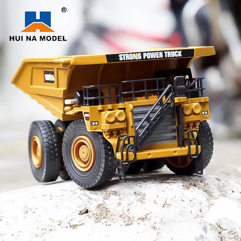 HUINA 1:40 1:50 1:60 Diecast Dump Truck Car Model Alloy Simulation Vehicle Articulated Backhoe Loader Toys for Boys Collectables