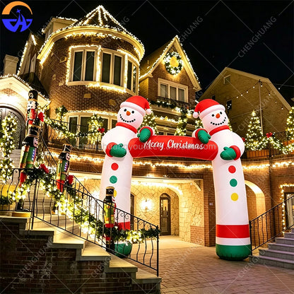 Giant Inflatable Christmas Snowman Arch, Xmas Entrance Gate Decor for Outdoor Courtyard Party & Event Display Prop