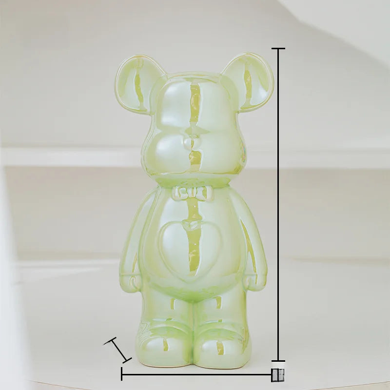 17/27/cm Aesthetic Bear Brick Ceramic Statue Teddy Bear Decor Action Figure Sculptures Ornament for Room Home Decoration Crafts