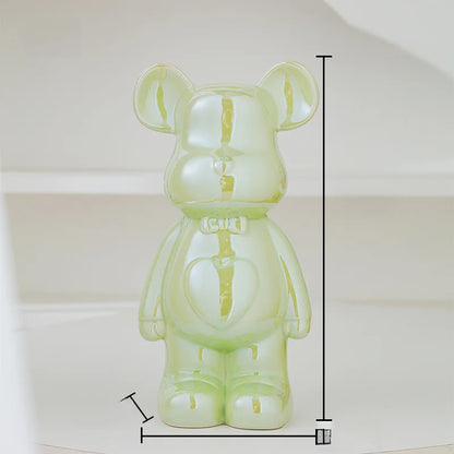 17/27/cm Aesthetic Bear Brick Ceramic Statue Teddy Bear Decor Action Figure Sculptures Ornament for Room Home Decoration Crafts