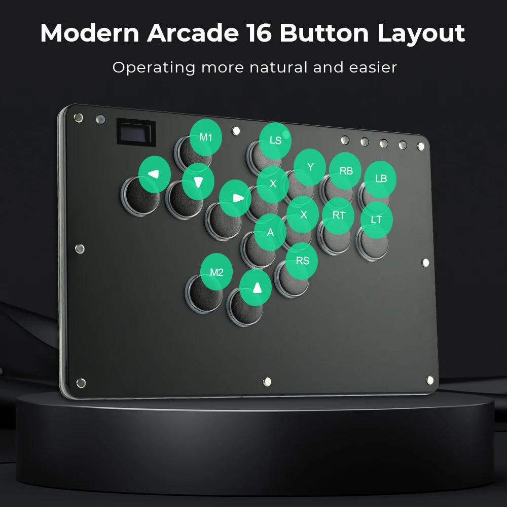 Haute42 T16 Black Stickless Hitbox Controller Leverless Arcade Fightstick For PC/PS4/PS5/Switch Fighting Game Hitbox Leverless