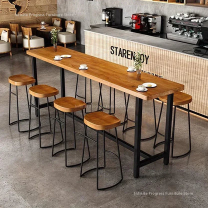 Bistro High Bar Tables Restaurant Home Coffee Alcohol Bar Table Cocktail Counter Reception Desk Furniture Muebles De Cocina FYBT