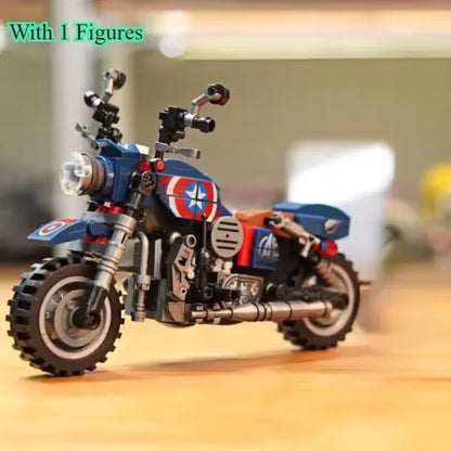 Creative Anime Characters Motorcycle Models Motorcycle Assembly Building Blocks Toys Decorative Items for Display Holiday Gift