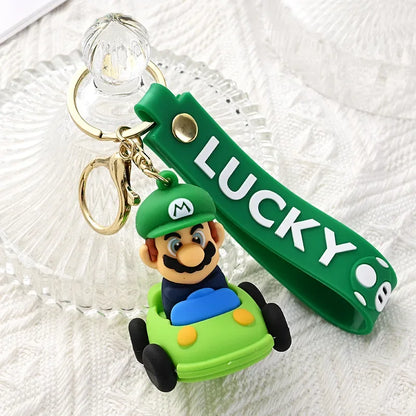 Mario Keychain Mario Bros Luigi Figure Toad Yoshi Bowser Action Figure Model Cartoon Bag Doll Pendant Toys Gift