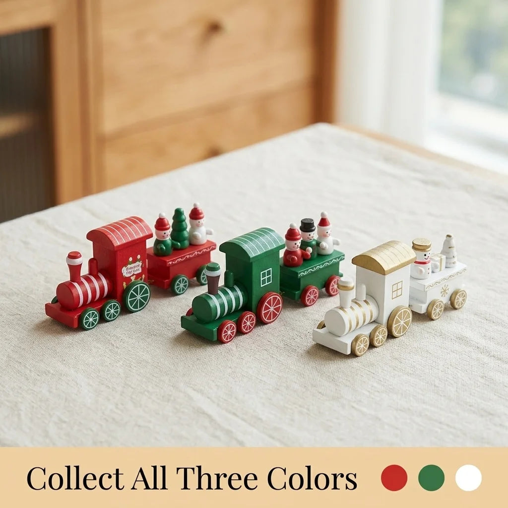 Christmas Mini Train Three Styles Ornament Xmas Tabletop Decoration Figurine Home Holiday Gift for Home Party Decor Kids Present