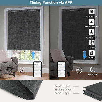 Hot Selling100% Blackout Dirt-proof Day And Night Dual Layer Blinds WiFi App Remote Control Electric Roller Blinds For Window
