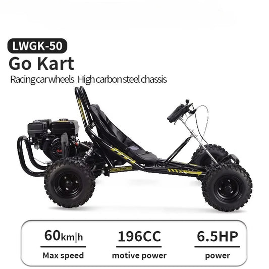 Adult High-Speed Go-Kart | 196cc 4-Stroke 6.5HP High-Torque | Hydraulic Brakes | Off-Road Adventure Leisure