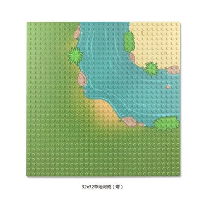 City Road Street Baseplate Straight Crossroad Curve T-Junction Building Blocks Base Plates Construction for Children Kids