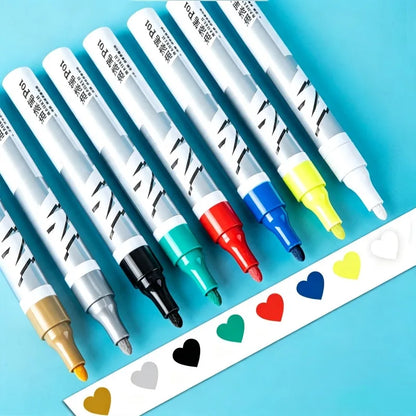 Tire Touch Up Paint Pen Quick Drying Marker Car Tyre Lettering Graffiti Pen For Auto Motorcycle Rubber Wheel Maintenance