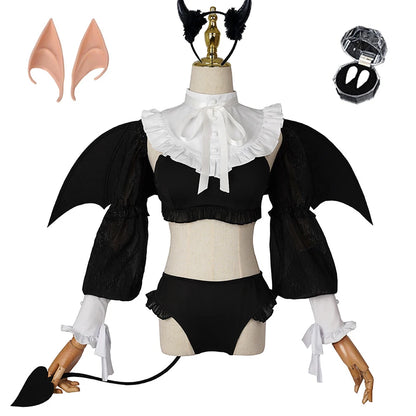 Anime My Dress Up Darling Cosplay Costume Marin Kitagawa Rizu Kyun Little Devil Cosplay Cute Sexy Uniform Wig Halloween Costume