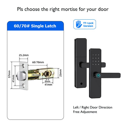 Bluetooth TTLock App Fingerprint Door Lock Code Card Key Touch Screen Smart Door Lock Security Digital Electronic Lock For Home
