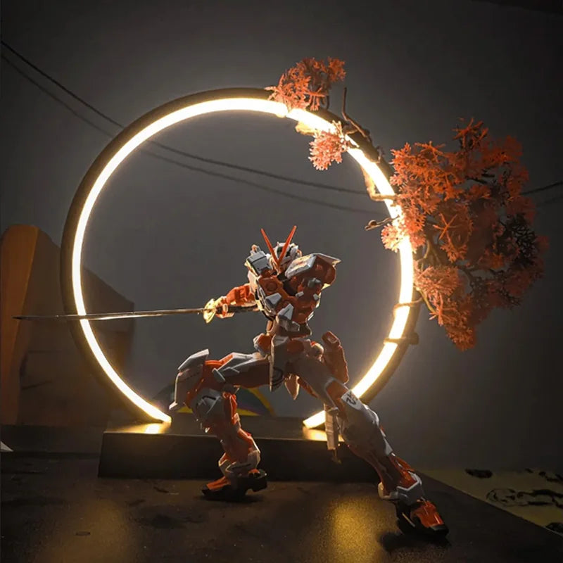 LED Light Ring Ornament Chinese-style Photography-specific Ambient Light Display Stand Creative Desktop Home Decoration Ornament